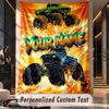 Monster Truck (72) Thema Individueller Wandteppich Personalisierter Benutzerdefinierter Name Text Wandbehang Teppich Heimdekoration Hintergrundtuch
