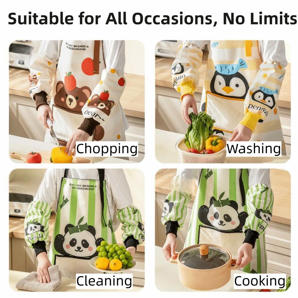Waterproof Workwear Apron Breathable Kitchen Cooking Apron Washable Hands Baking Apron  Home Use