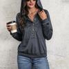 Autumn Women's Sweatshirt Fashion Textured Hooded Sweatshirt Long Sleeve Top