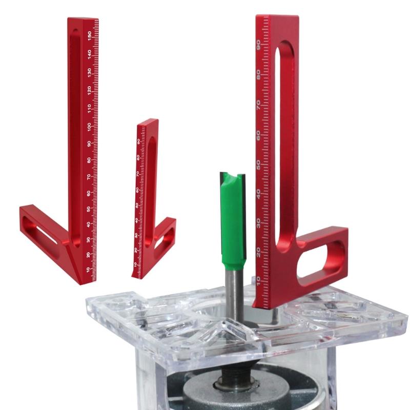 Carpenter Square, L Square Right Angles Ruler,Small Pocket Aluminum Square Ruler Woodworking Height Gauges Measuring Tool