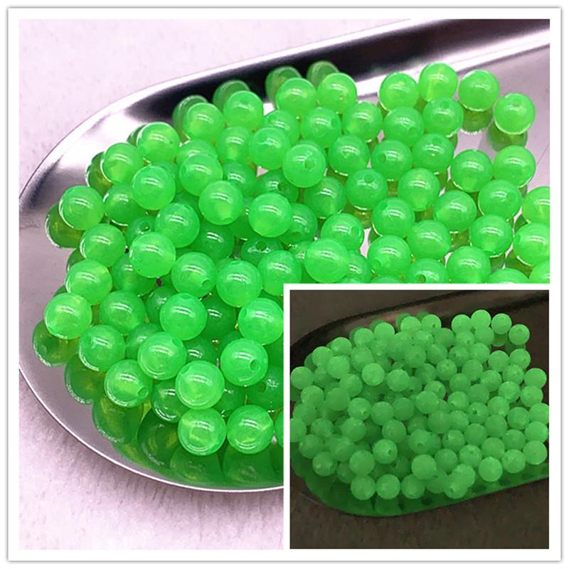6mm 100 Stück/Los Starke Leuchtperlen Leuchten im Dunkeln Fischerei Lose Abstandshalter Perlen für Schmuck Markierung DIY Halskette Armband