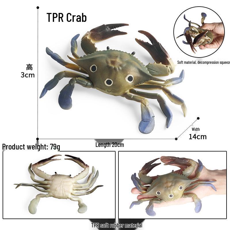 Soft Rubber Marine Animal Stress Relief Toys: Pufferfish, Octopus, Crab, Dunkleosteus Squeeze Models