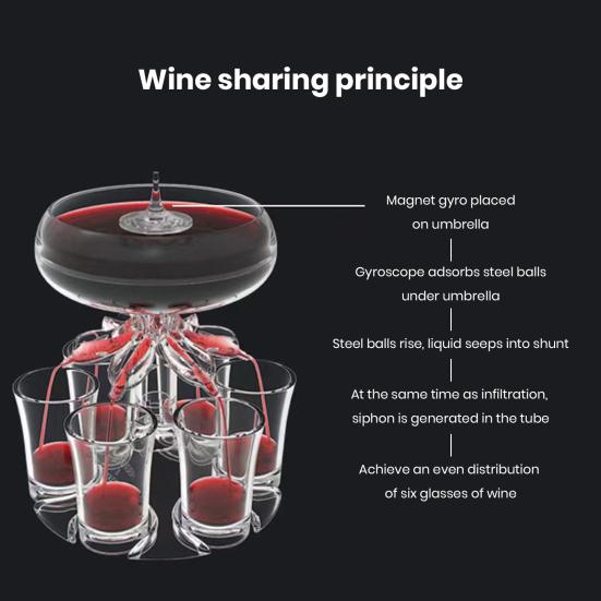 6-Shot Glass Dispenser with Light-Up Feature Elegant Wine Orderer Holder for Home Bar Party Halloween Supplies