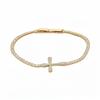 Cross Pendant Charm Bracelet With Zirconia And Gold Plating For Womens Fashion Accessories