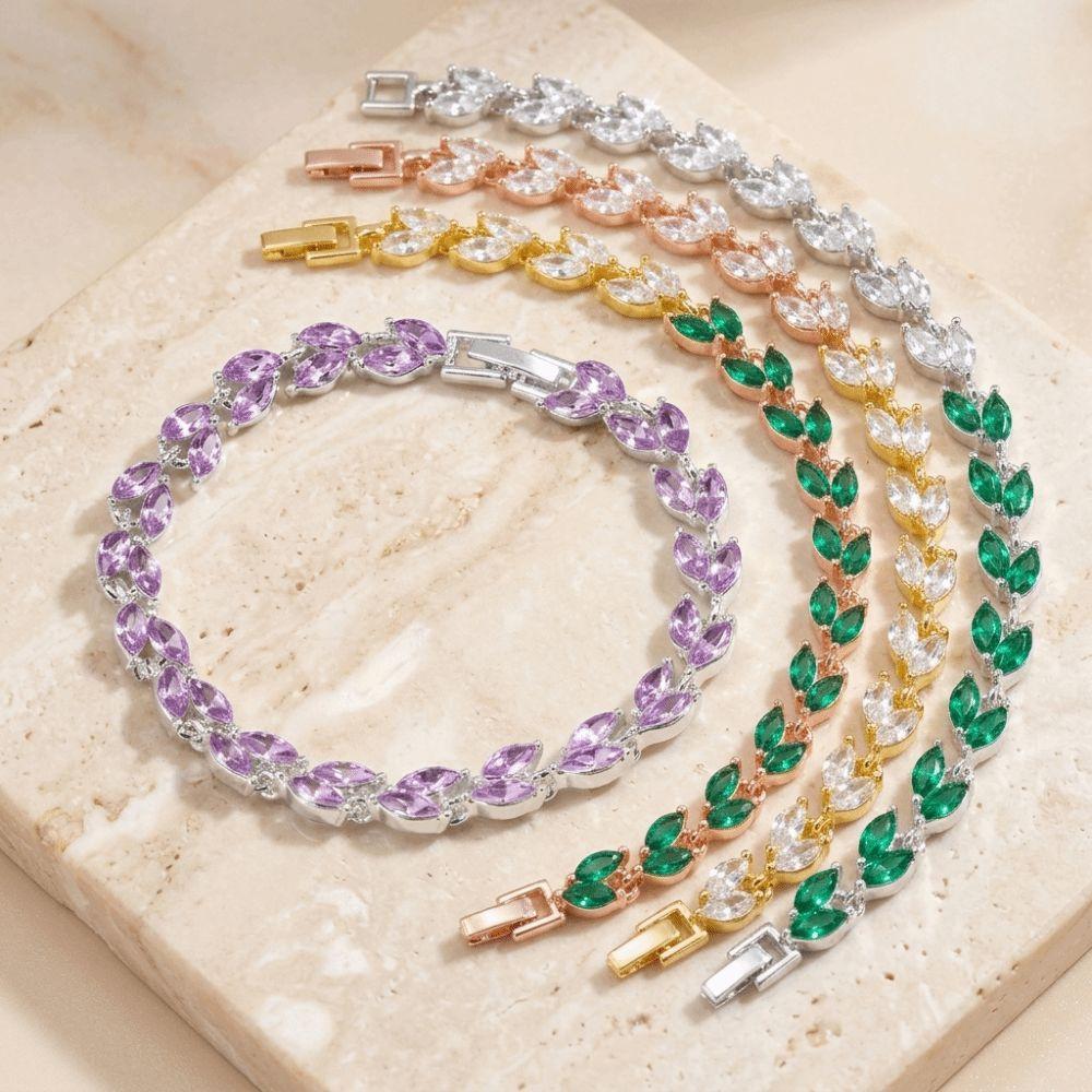 Adjustable Women Bracelet Colored Zircon Hand Jewelry Unique Chain Bracelet  Women
