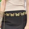 Cinturón de mujer con decoración de mariposa, estilo retro ajustable, estilo bohemio étnico, borlas, suéter, vestido, abrigo, correa de cintura delgada, cadena de cintura para fiesta y desplazamientos