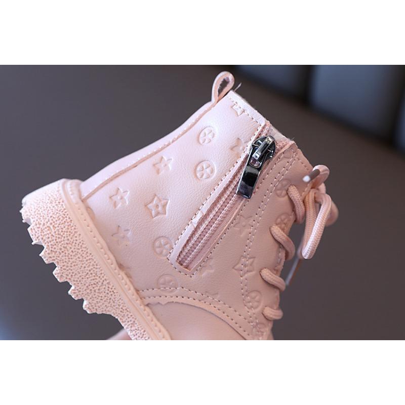 Moda Versátil Invierno Nuevo Algodón para Niños Botas de Cuero Británicas para Niños
