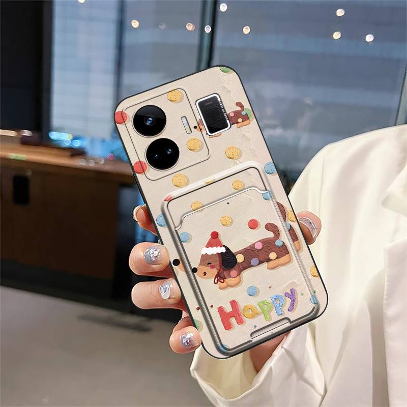 Waterproof Card Bag Phone Case For OPPO Realme GT NEO5/240W/Realme GT3 Fashion Design Dirt-resistant Cover Cartoon Cute