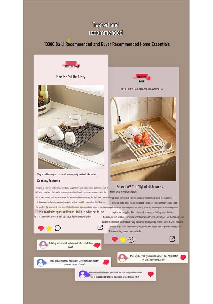 Foldable Stainless Steel Kitchen Sink Drain Board and Dish Rack