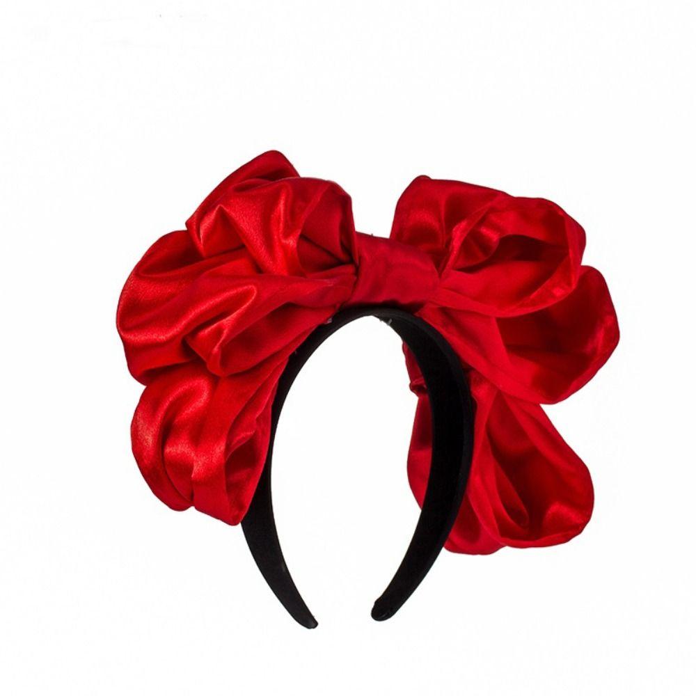 Lovely Bowknot Headband Satin Cosplay Hair Hoop Fashion Lolita Hair Band  Costume Decoration