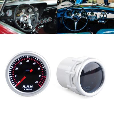 12V Car LED Tachometer 0-8000RPM Car Pointer Tacho Gauge 52mm Backlight Tachometer for Car 12V Fit 4/6/8 Cylinder