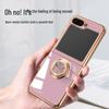 Samsung Z Flip7 Foldable Phone Case: Electroplated Magnetic Stand & Finger Ring Protective Cover