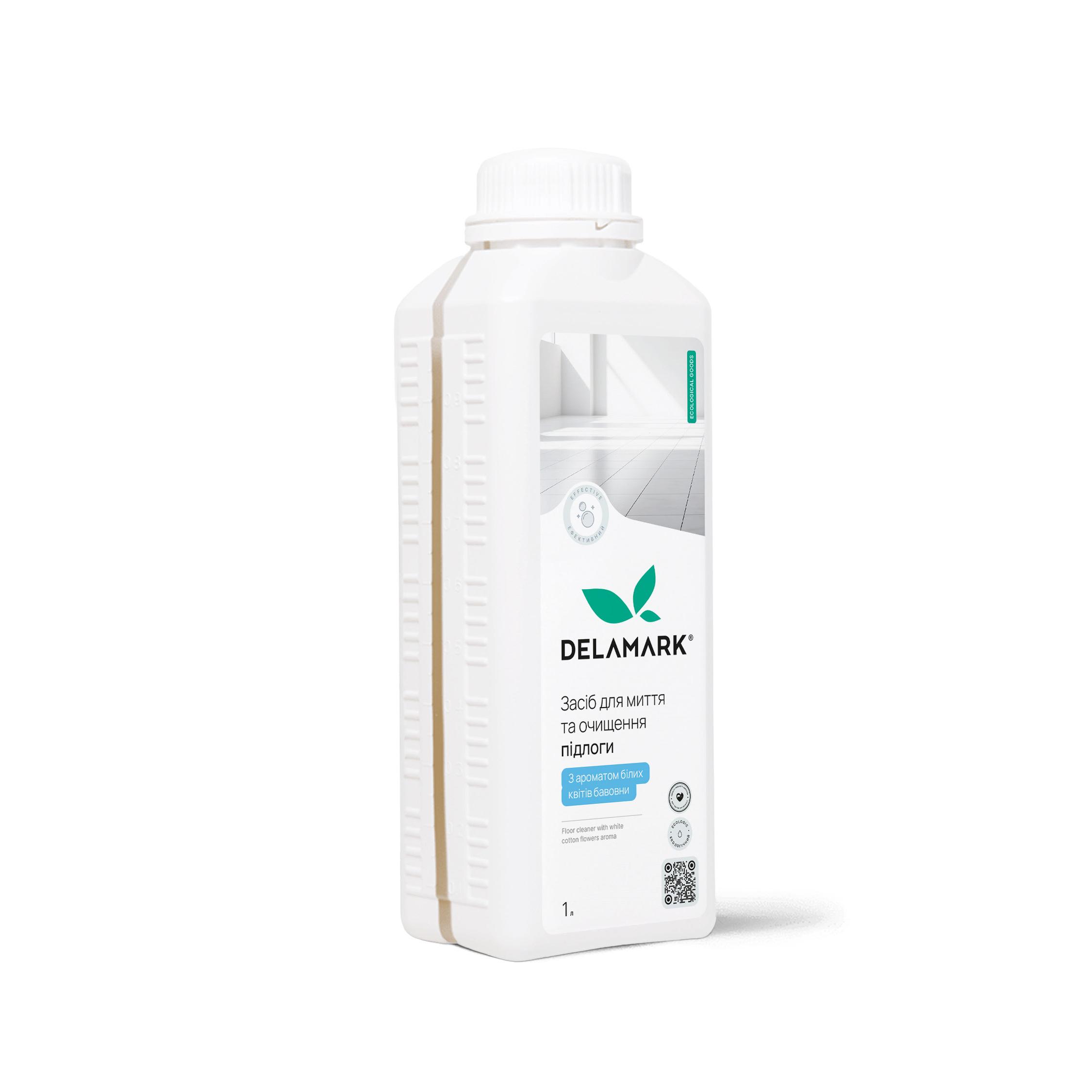 

Средство для мытья полов белые цветки хлопка DeLaMark 1 л
