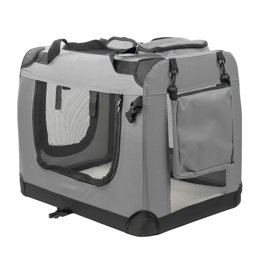 KCT Medium Grey Fabric Pet Carrier Travel Transport Bag for Cats and Dogs