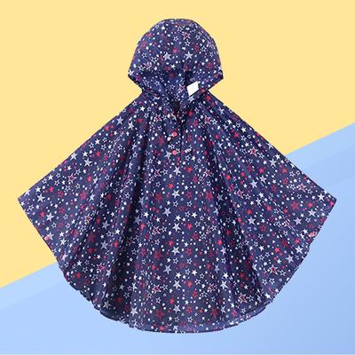 Kids Rain Poncho Waterproof Hooded Cloak For School Outdoor Lightweight Raincoat With Storage Bag Blue Size