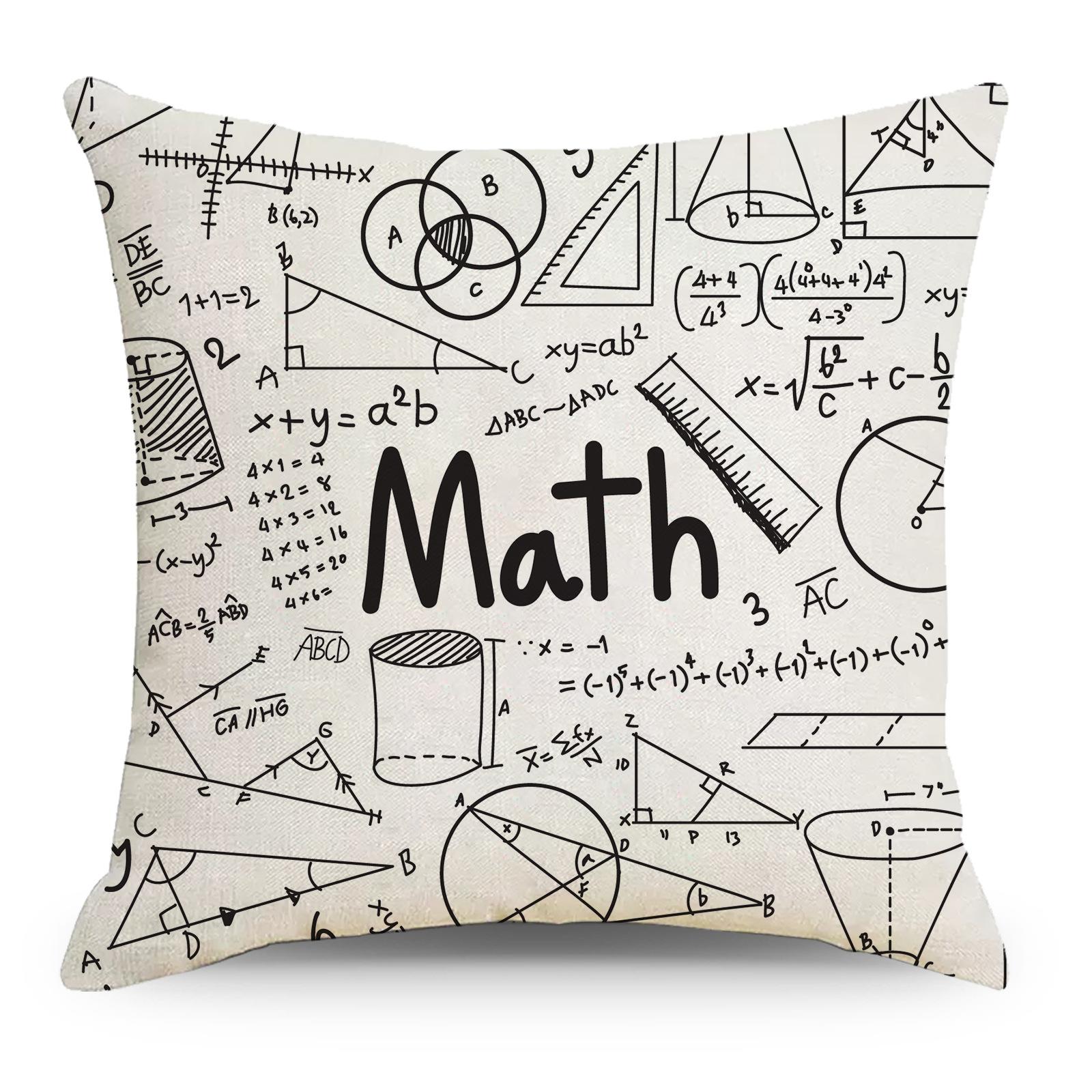 

Наволочка с уравнениями по математике, физике и химии Геометрические формулы Граффити Прикроватная льняная наволочка для сна 45 * 45Cm without pillow core