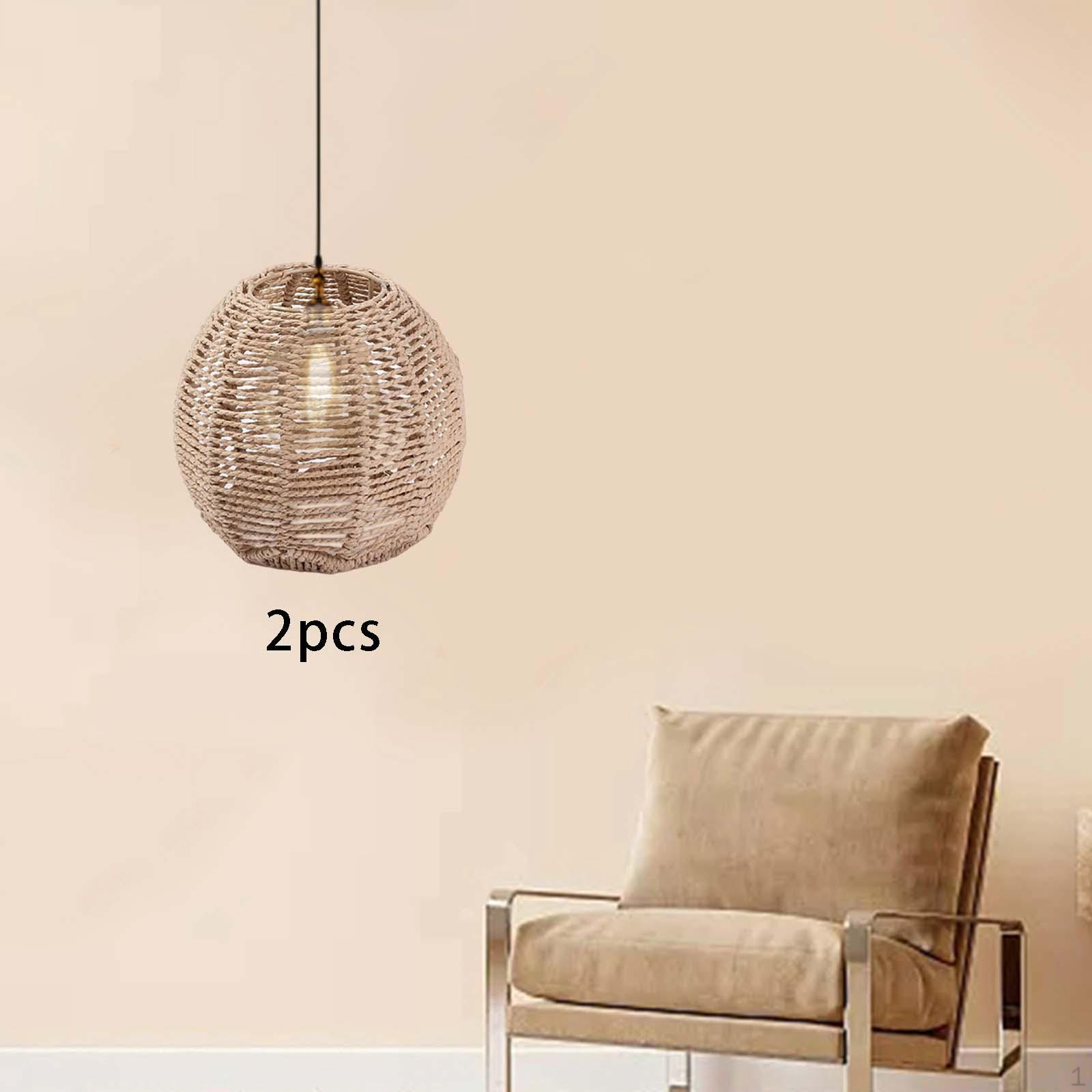 

2 шт. Подвесной абажур в стиле ретро, ручной работы, люстра, защита для лампочки, потолочный светильник для