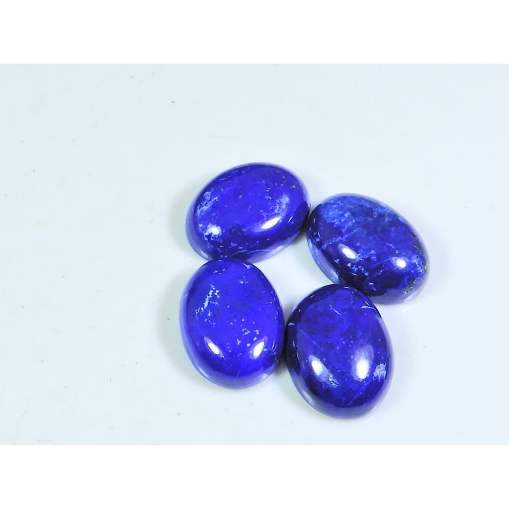 12X16 MM Natural Lapis Lazuli Oval Cabochon Loose Gemstone 4 Pcs Lot 39Cts. A-497