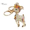 Key Chain Decoration Bling Rhinestone Lamb Keychain for Backpack, Metal Goat Car Bag Accessory Ring, Sheep Pendant Backpacks and Handbags Ring