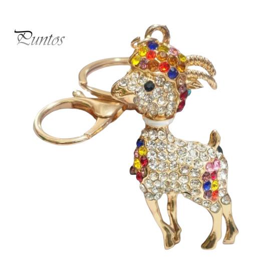 Key Chain Decoration Bling Rhinestone Lamb Keychain for Backpack, Metal Goat Car Bag Accessory Ring, Sheep Pendant Backpacks and Handbags Ring
