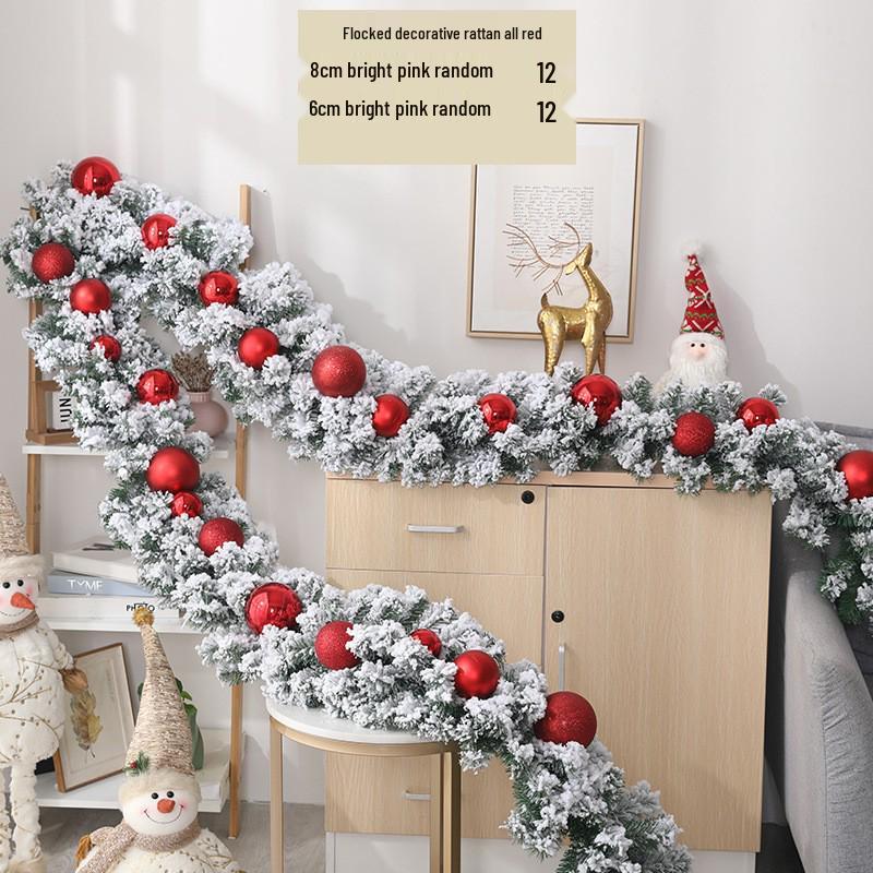 2.7m Lighted Christmas Rattan Garland for Store Displays and Escalators