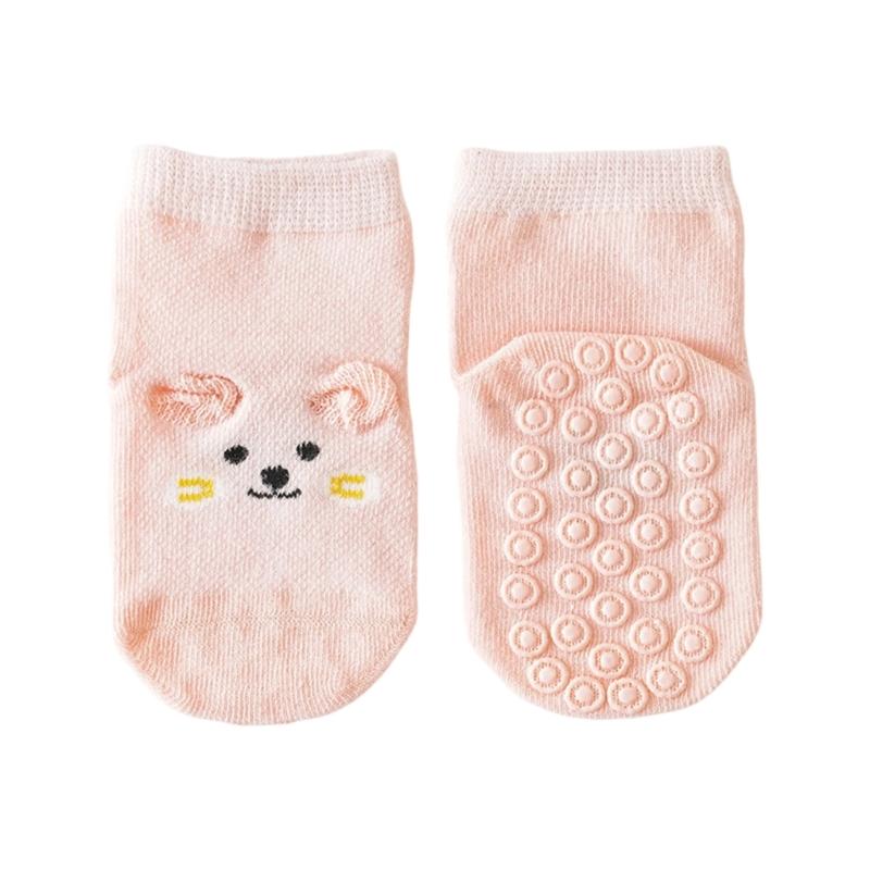 Baumwoll Socken mit Anti-Rutsch-Sohle für Mädchen Jungen Atmungsaktive Knöchelsocken Hohe Elastische Grip Socken Baby Knöchelsocken