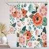Flower Clawfoot Tub Shower Curtain Floral Wrap All Around Extra Wide Season Green Leaves Spring Orange Bathroom Decor Fabric