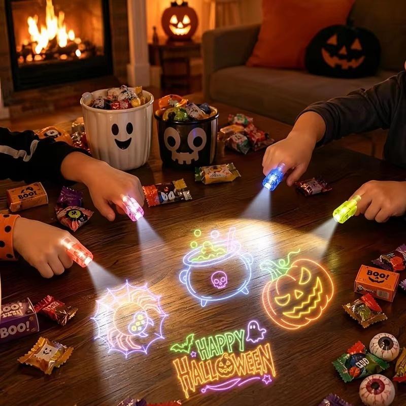 12Pcs Halloween Led Finger Lights Neon Party Favors Glow In Dark Rave Party Supplies Goodie Bag Stuffers Prizes