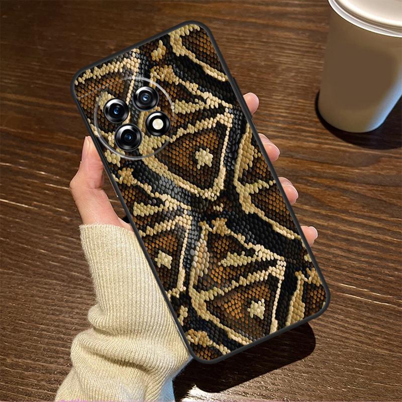 Snake Skin Print Case For OnePlus 15R 13R 12R 10R 8T 10T 13T 15 13 12 11 9 10 Pro Nord CE 5 4 3 2 Lite N20 N30