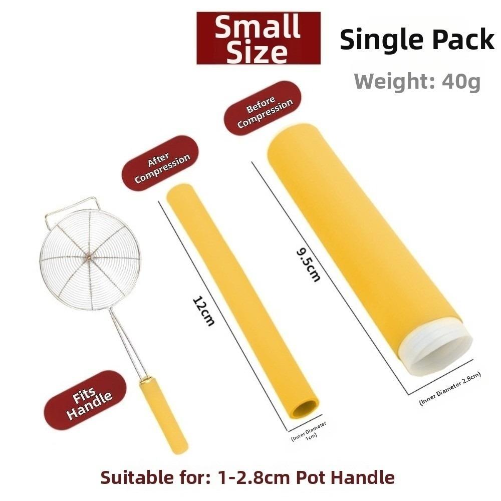 Heat Resistant Pot Handle Cover Silicone Handle Protector Cookware Grip Frying Pan Use Yellow S