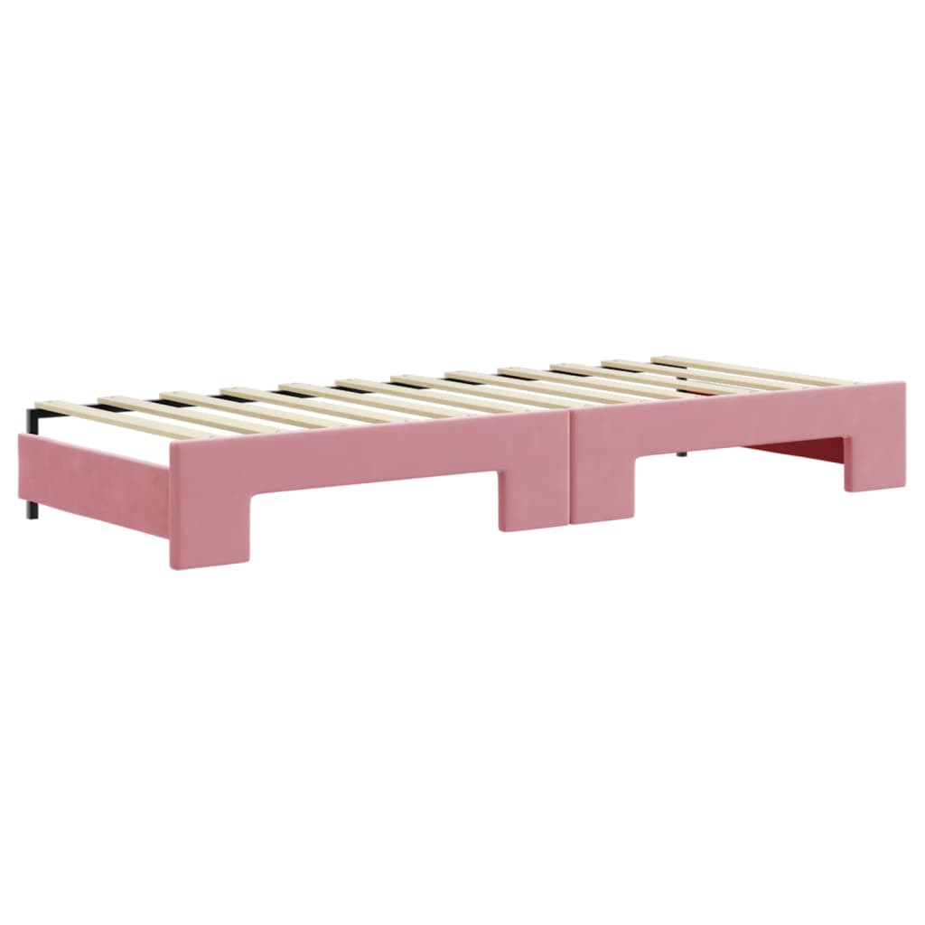 Pull Out Daybed Pink 80 x 200 cm Velvet