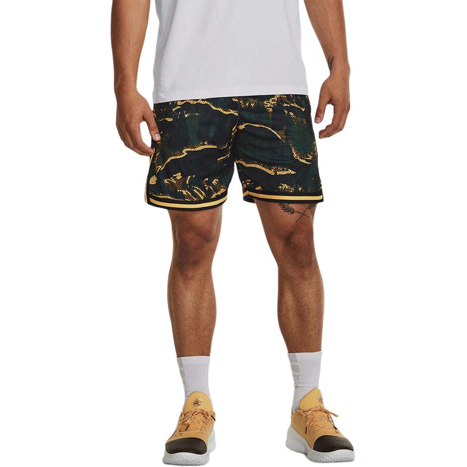 Under Armour Curry All Over Print Mesh Basketball Casual Shorts Men Shorts Black 1380329-001