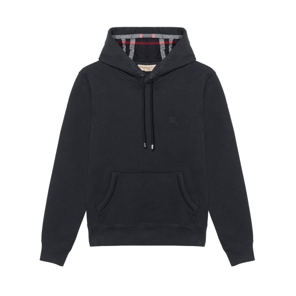 Burberry FW20 Solid Color Fleece Lined Casual Hooded Pullover Long Sleeved Sweatshirt Men's Dark Blue 80362851