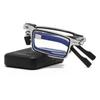 Anti Blue Light Folding Reading Glasses Men Metal Round Square Eyewear Presbyopia Eyeglasses Diopter +1.0 to +4.0 With Box
