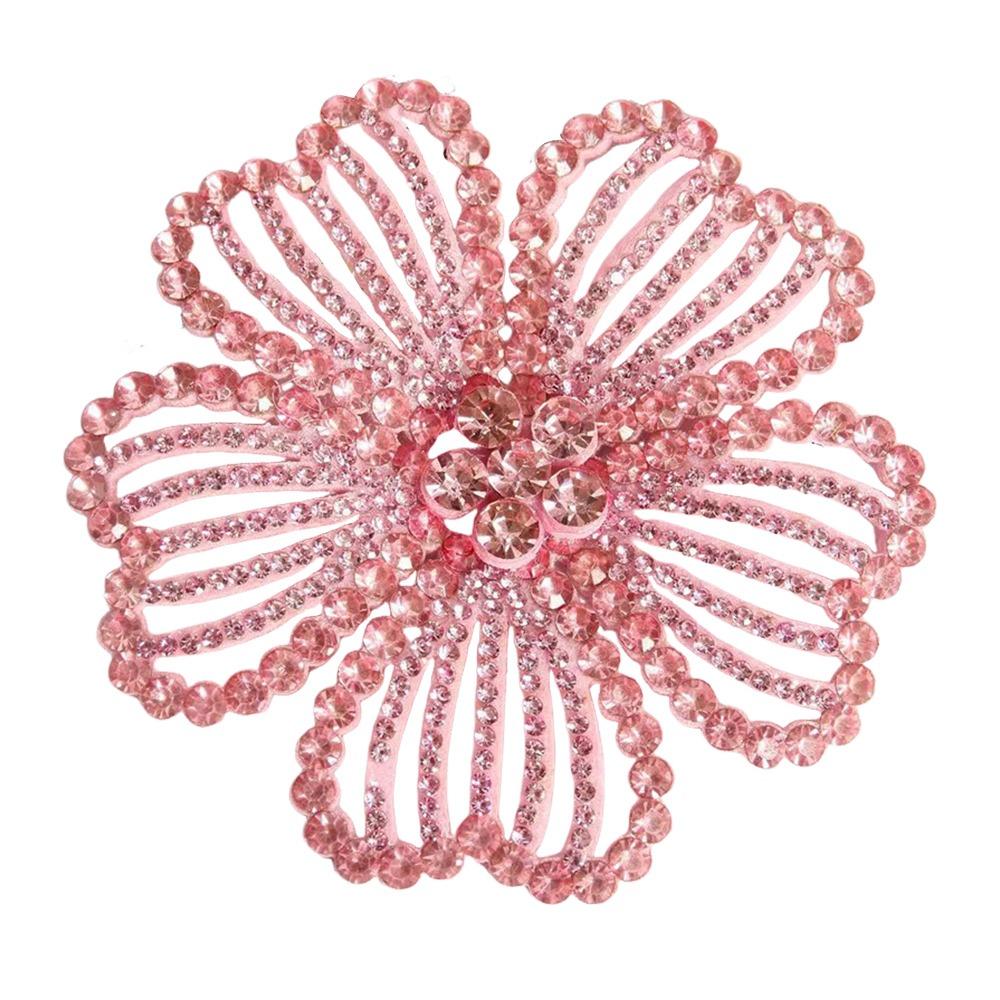 

Милая Брошь-Заколка со Стразами 8 см DIY Изысканная Цветочная Брошь Цветок Наклейка на Одежду для Дней Рождения Свадеб и Банкетов Ткань розовый