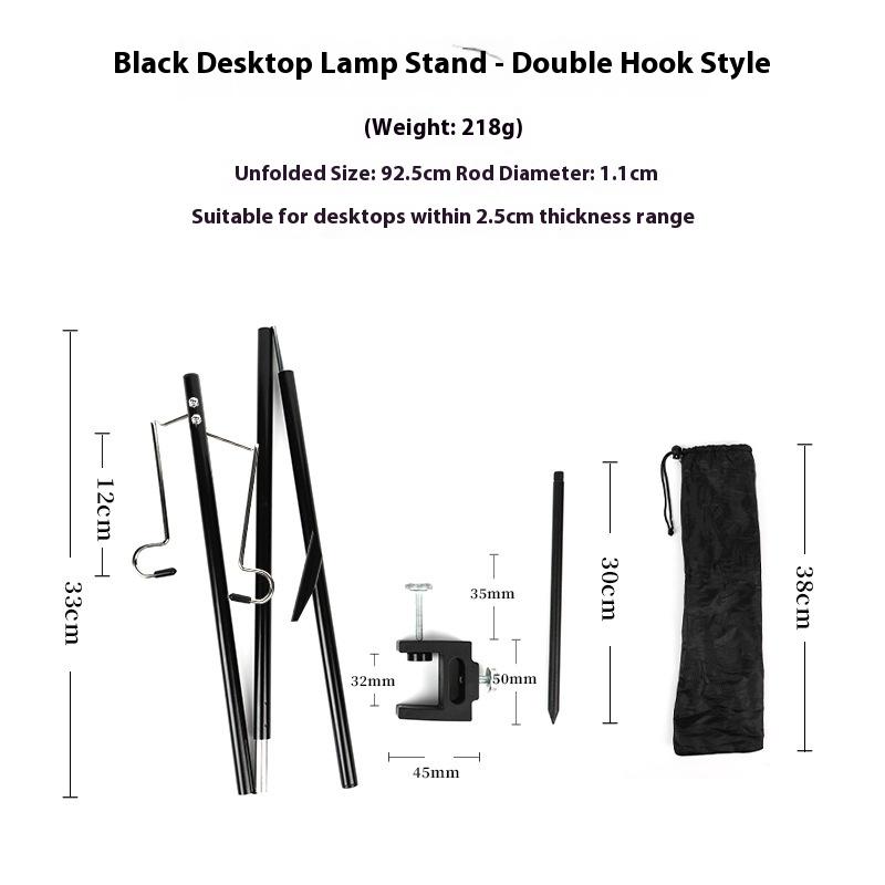 Outdoor Camping Lantern Stand, Tabletop Aluminum Alloy Detachable Lantern Hangers Portable Lighting Brackets, Hiking Equipment