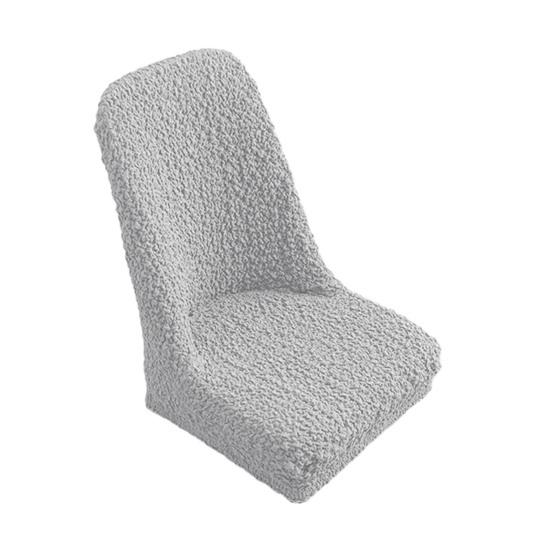 Stretch Chair Cover for Dining Room Jacquard Parson Chair Slipcover Washable Seat Protector for Home Hotel Banquet светло-серый