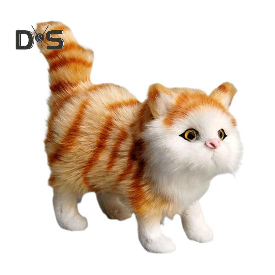 

Имитация плюшевого кота, украшение в виде пушистого котенка, игрушка из искусственного меха, кукла-кошка, настольное украшение для дома, комнаты, офиса, декор для детей, подарок жёлтый