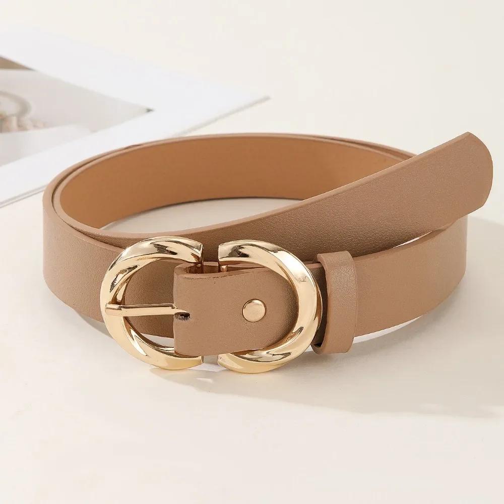 Waist Decoration Fashion Versatile Leather Stylish Belt Casual Luxury Design Slide Buckle Belt Simple Waistband For Women Girl