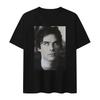 Damon Salvatore Ian Sommerhalder TV-Show Bedruckter Stoff Baumwolle T-Shirt Sommer Neuer Stil für Männer und Frauen Bequem und Lässig...