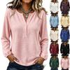 Women's Knit Long Sleeve Pullover Top, Loose Fit Casual Blouse for Everyday Wear