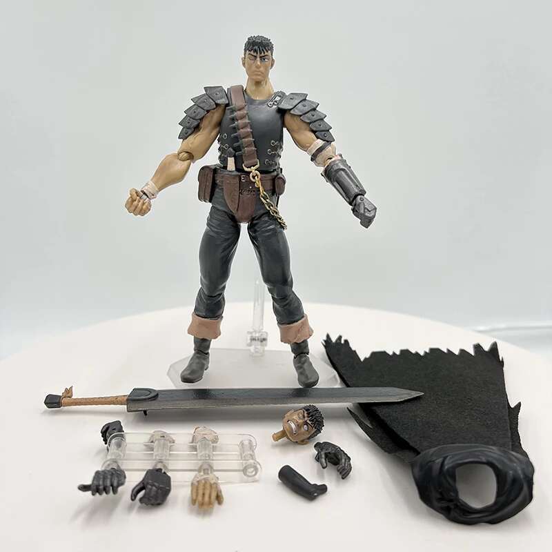 L 25cm Guts Anime Figur Guts Berserker Rüstung Action Figur Berserk Schwarzer Schwertkämpfer Figur Sammlung Modell Puppe Spielzeug