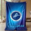 Millwall Custom Name Text Flannel Blanket Soccer Logo Personalized Fleece Throw Blanket Special Gift For Sofa Bedroom Home