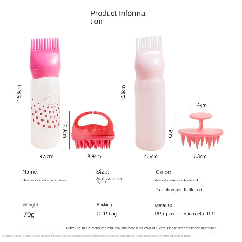 2PCS Hair Dye Applicator Bottles with Brush for Hair Oil Spray Bottle For Hair Dyeing Shampoo Hairdressing Coloring Tools