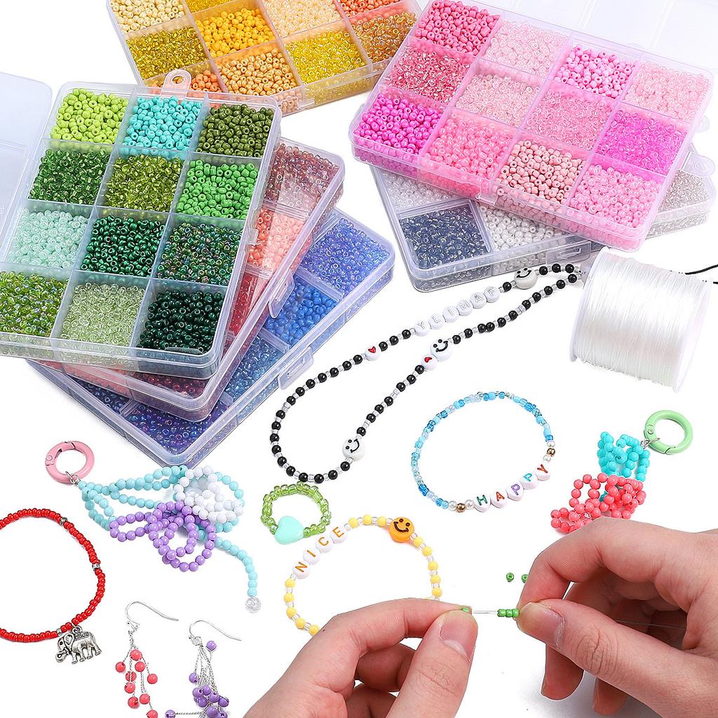 12 Grid Rice Bead Set Box String Beads Loose Bead Necklace Bracelet Handmade Diy Jewelry Accessories