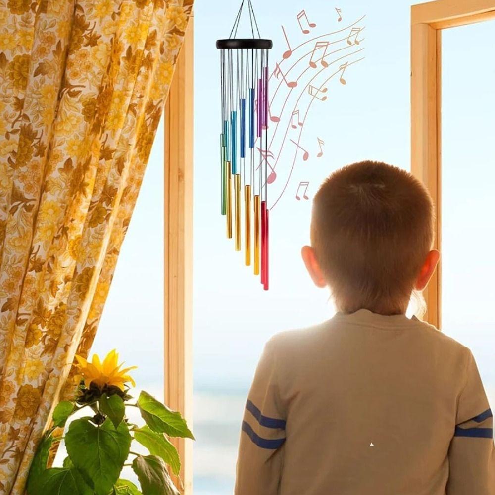 With Hook Colorful Tubes Garden Ornaments Aluminum Zinc Zinc Alloy Hanging Wind Chimes  Festival Gift