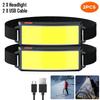 USB Rechargeable COB LED HeadLamp 3 Mode Head Flashlight Built-in Battery Headlight Led Head Torch Camping Fishing Search Light