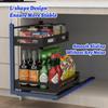 Under Sink Organizers, Metal Sliding Cabinet Basket and Storage Organizer 2 Tier Pull Out Cabinet Organizer for Kitchen Bathroom