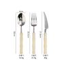 Acrylic bamboo 304 stainless steel tableware set, steak knife, fork, spoon  dinnerware set 1pc/5-piece set