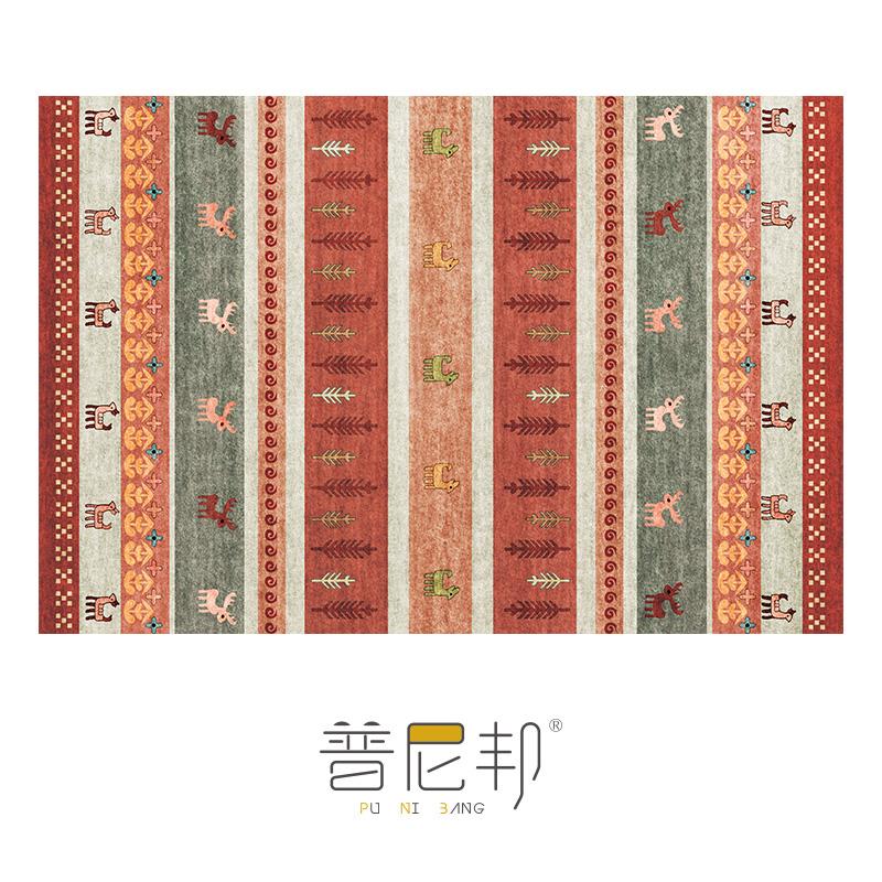 American Moroccan Bedroom Decor Bedside Carpet Washable Carpets for Living Room Nordic Ethnic Lounge Rug Soft Non-slip Floor Mat